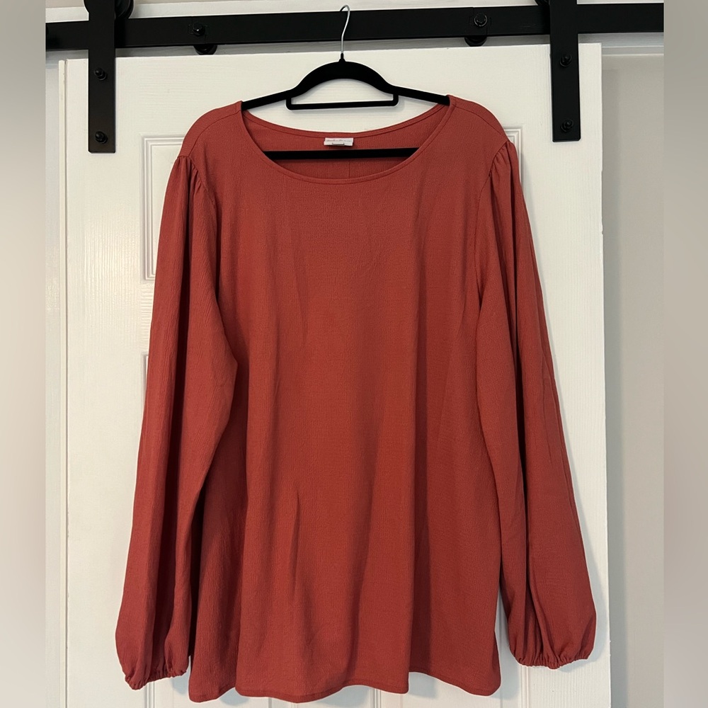 LuLaRoe Terracotta Long Sleeve Blouse